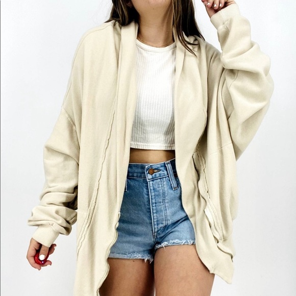 Free People L Cream Oversized Jacket - Picture 3 of 9
